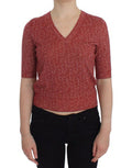 Women's Wool Tweed V-Neck Sweater Red