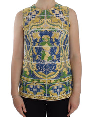 Women's Multicolor Majolica Embroidered Sweater Cotton Clothing