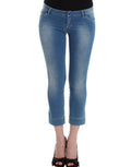 Women's Beachwear Blue Jeans Capri Pants Cropped Cotton