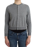 Women's Lace-Detail Cotton Cardigan Gray Elastane Clothing