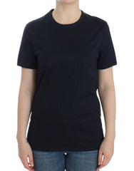 Women's Lingerie Blue Crewneck Cotton Logo T-Shirt