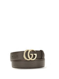 Gucci GG Logo Leather Belt — Brown