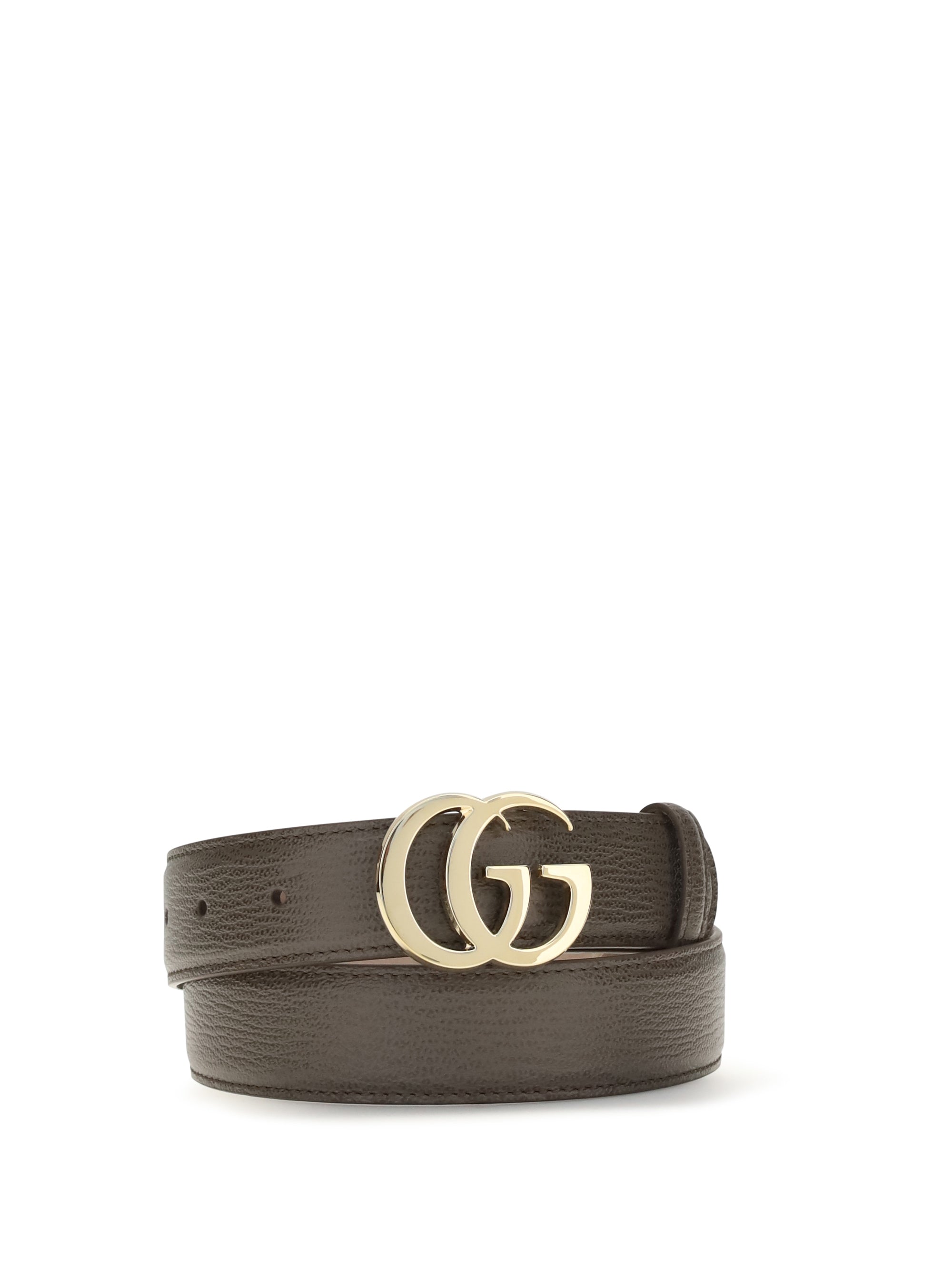 Gucci GG Logo Leather Belt — Brown