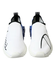 White Blue Sorrento Low Top Men Casual Sneakers Shoes And Polyester Viscose