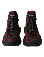 Burgundy Super King High Top Men Sneakers Shoes Leather
