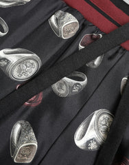 Men's Ring-Print Silk Jogging Trousers Black