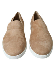 Men's Suede & Caiman Leather Loafer Beige Lambskin