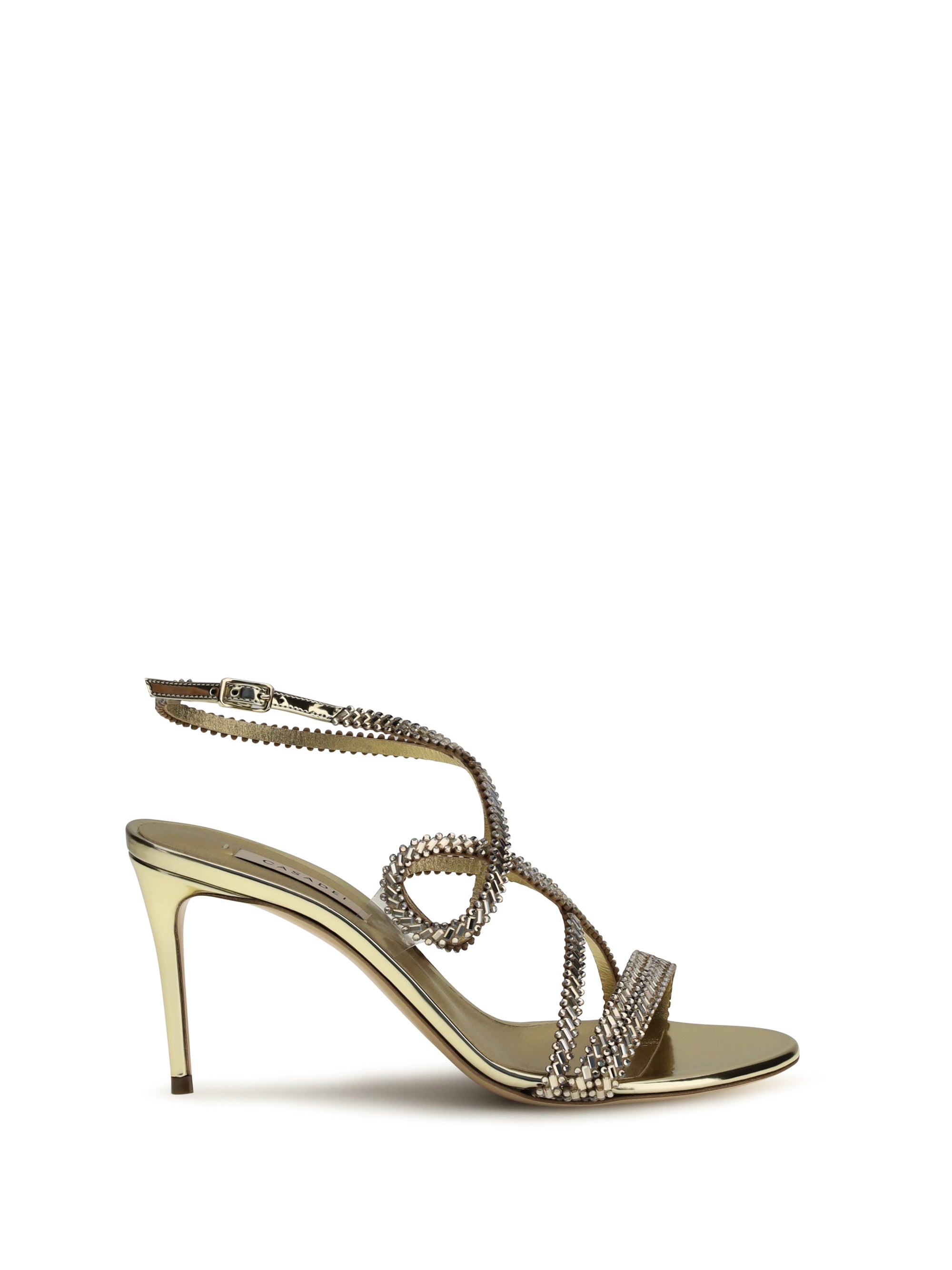 Casadei Julia Josephine Heel Sandal — Gold