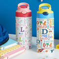 Botella de agua isotérmica personalizada de 12 oz con nombre, con un bonito diseño de dibujos animados, para uso diario, regalo de cumpleaños y Navidad para niños pequeños