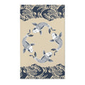 Tan & Navy Koi Wave Accent Rug