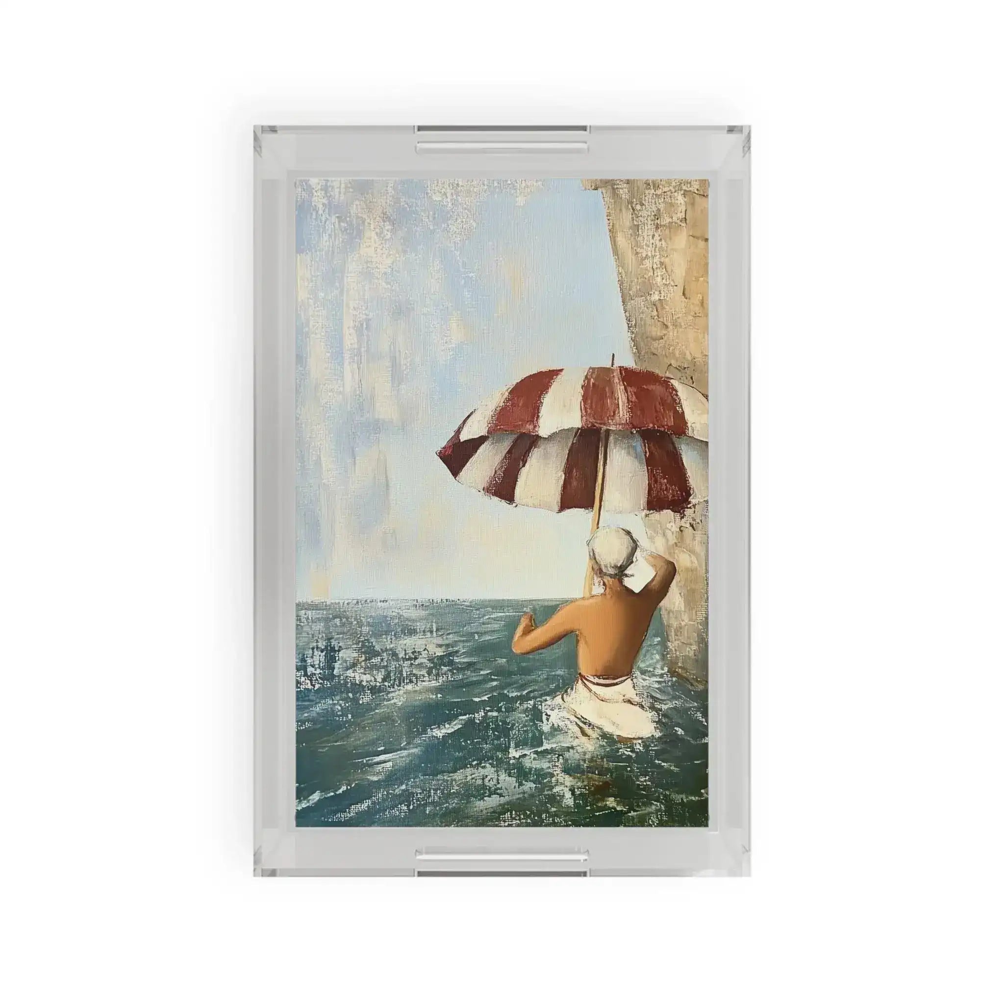 Vintage Beach Umbrella Serving Tray