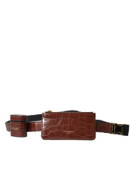 Women's Croc-Embossed Leather Wallet Brown