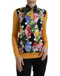 Women's Multicolor Patchwork Cashmere Henley Sweater Silk Nylon Clothing