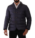 Men's Blue Silk Goat Coat Blouson Winter Jacket Clothing
