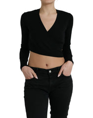 Women's Virgin Wool V-Neck Cardigan Black