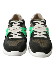 Men's Multicolor Leather Suede Low Top Sneakers Shoes