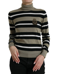 Women's Striped Virgin Wool Sweater Multicolor