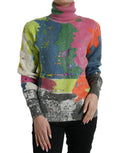 Women's Mohair Turtleneck Multicolor Nylon Wool