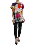 Women's Multicolor Patchwork Cotton Silk Blouse Top