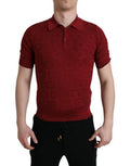 Men's Maroon Collared Short Sleeve Silk T-Shirt