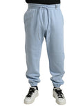 Men's Cotton-Blend Joggers Blue Polyester