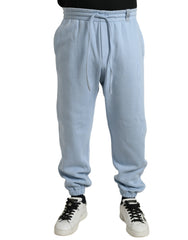 Men's Cotton-Blend Joggers Blue Polyester