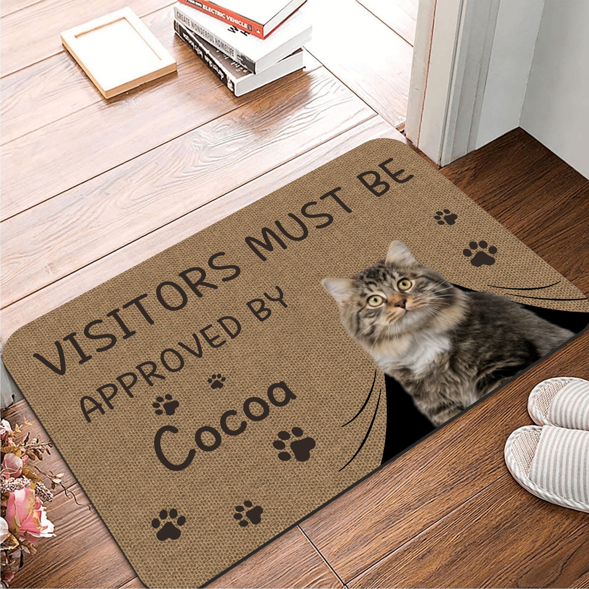 Felpudo personalizado con el nombre y 1-3 fotos de la mascota como regalo de cumpleaños para los amantes de las mascotas