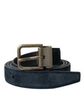 Men's Suede Leather Belt Blue Calf
