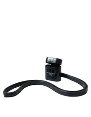 Women's Black Crocodile Leather Silver Metal Logo Airpods Case Accessory