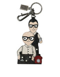Men's Leather Dominico Stefano #dgfamily Logo Badge Keychain Brass Chain And Clasp Accessory