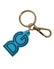 Women's Blue Rubber Gold Tone Metal Dg Logo Keyring Keychain Black And Zamak Pvc Steel Brass Accessory