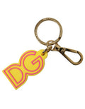 Women's Yellow Rubber Gold Tone Metal Dg Logo Keyring Keychain Zamak Pvc Steel Brass Accessory