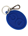 Women's Blue Rubber Dg Logo Silver Brass Metal Keyring Keychain Accessory