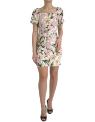 Women's Pink Lily Viscose Sheath Stretch Mini Dress Elastane