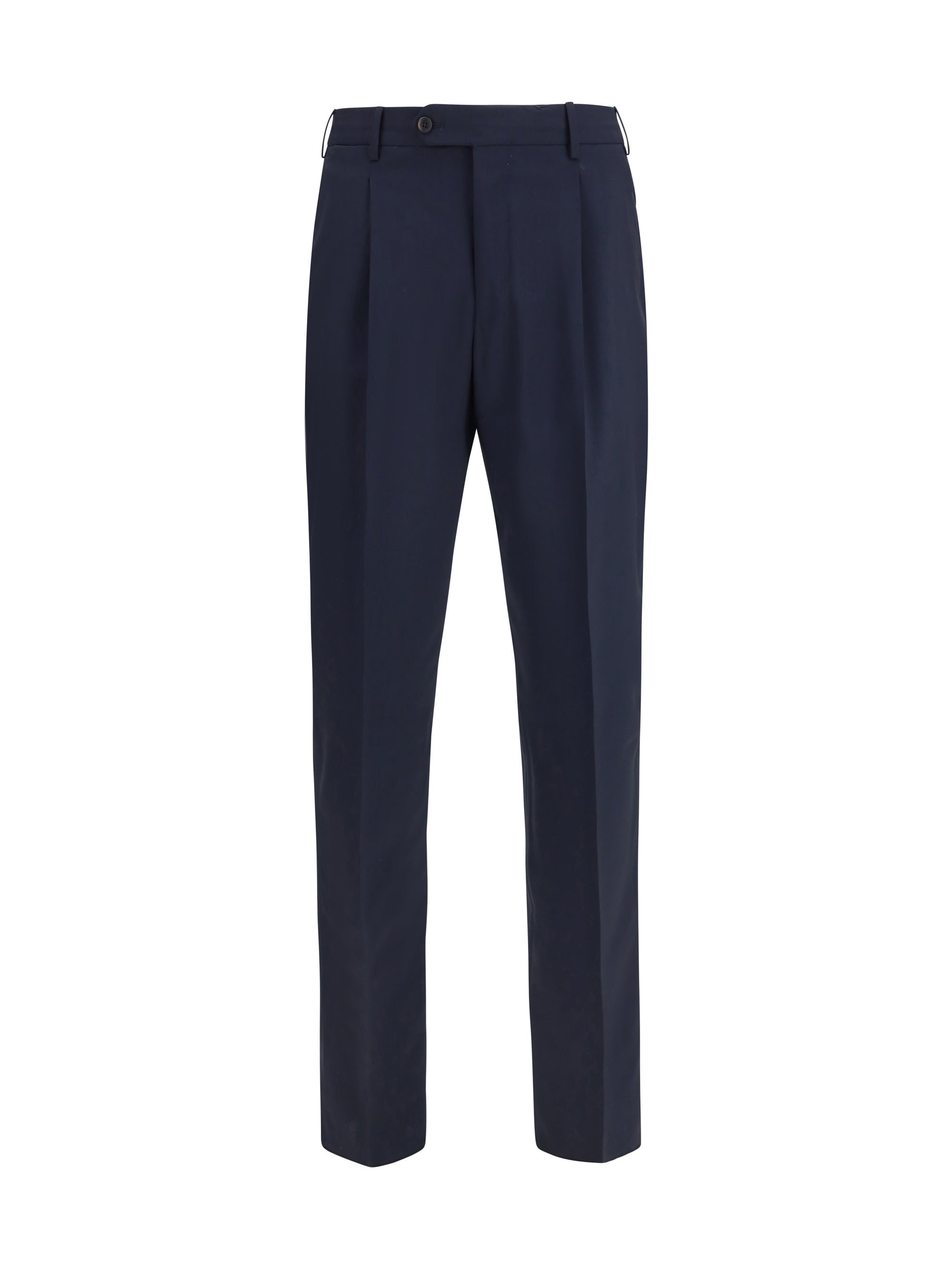 Pt Torino Merino Wool Trousers — Navy