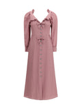 Alessandra Rich Polka Dot Silk Dress — Pink