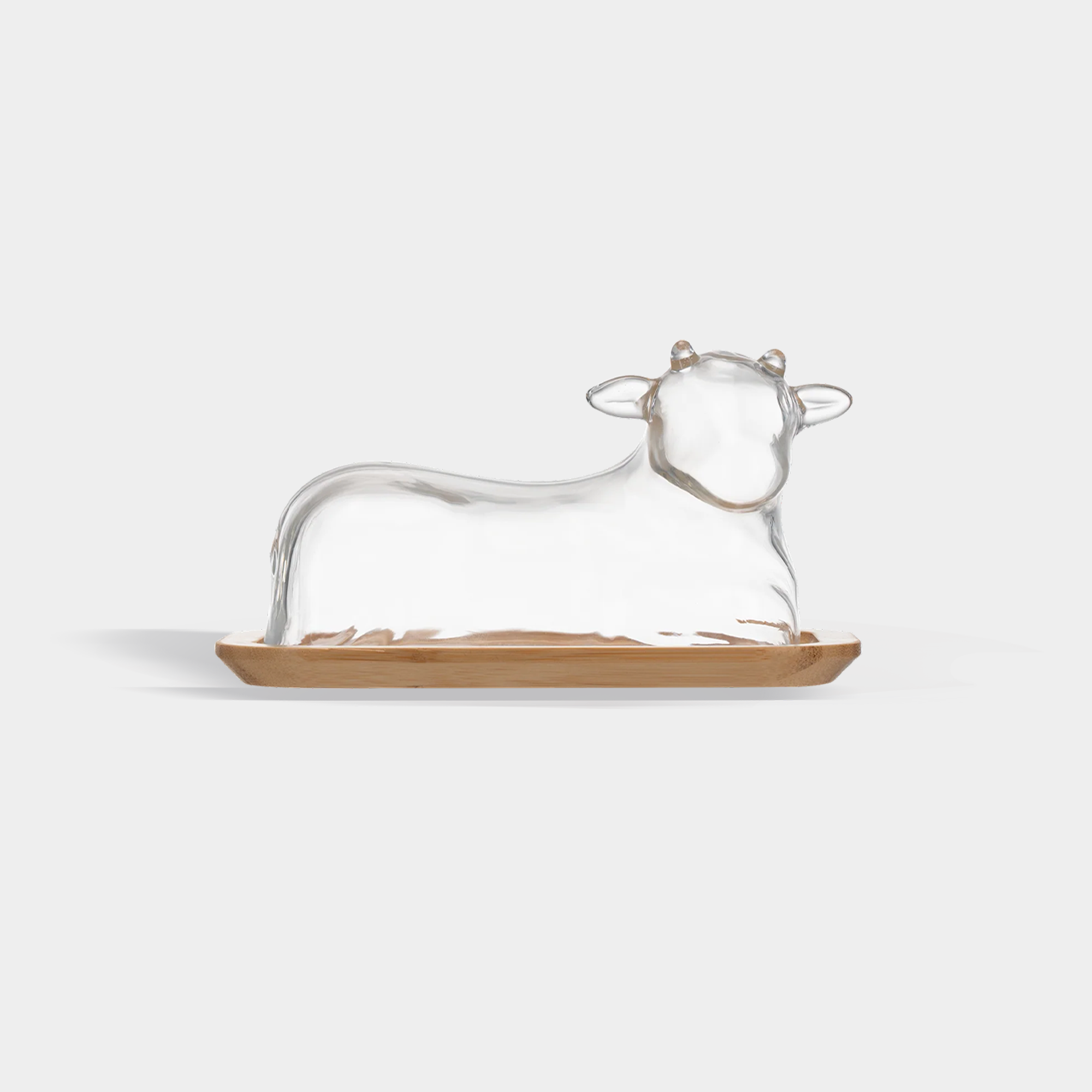 GENICOOK Hand-Blown Cow Butter Dish