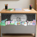 Libro de composición personalizado divertido diseño impermeable escritorio pegatinas decorativas con el título y el apellido de vuelta a la escuela regalo de cumpleaños para el profesor