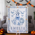 Toile De Jouy Personalizada Fantasma Calabaza Manta Suave con Nombre Truco o Trato Fiesta de Halloween Regalo para Niños