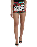 Women's Multicolor Floral Polka Dot Hot Pants Shorts Silk