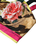 Women's Multicolor Floral Sleeveless Bustier Crop Top Silk Polyester Nylon Elastane