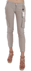 Women's Khaki Cargo Pants Beige Cotton