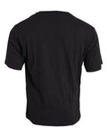 Men's Black Printed Pocket Cotton Crewneck T-Shirt