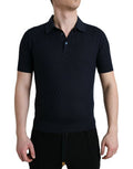 Men's Silk Knit Polo Navy