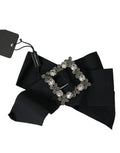 Women's Black Swarovski Crystal Embellished Hair Clip Brass Accessory