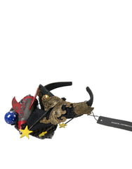 Women's Multicolor Missile Rocket Crystal Stars Headband Diadem Black Accessory