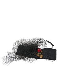 Women's Black Strawberry Sicily Crystal Mesh Net Headband Diadem Accessory