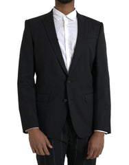 Men's Black Martini Slim Fit Jacket Coat Blazer Virgin Wool Elastane Clothing