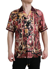 Men's Multicolor Button Down Silk Shirt