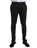 Men's Black Cotton Stretch Skinny Dress Pants Elastane